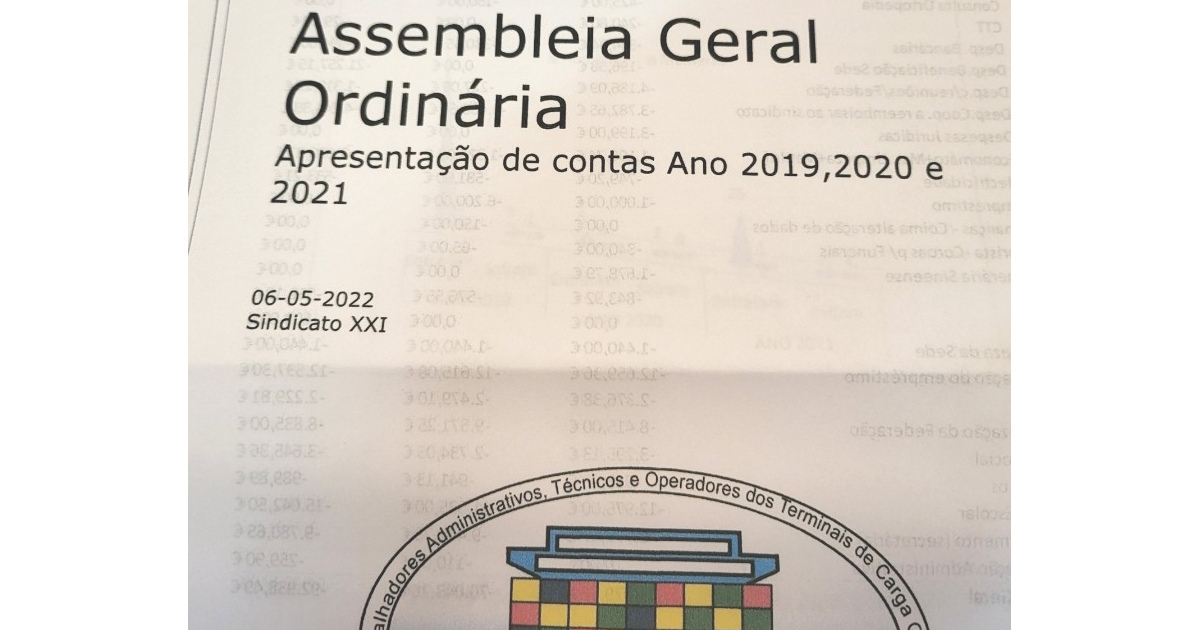 Resultados da Assembleia Geral Ordinária.